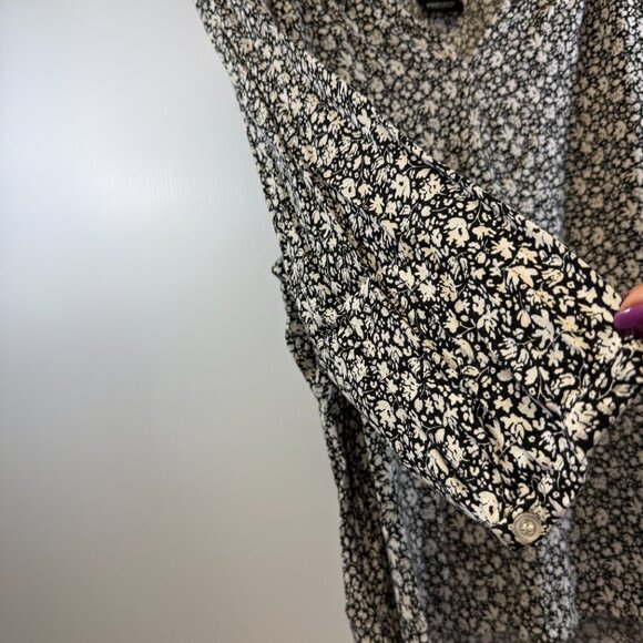 Jones & Co Black White Floral Rayon Top 3/4 Sleeve Women’s 1X - Picture 3 of 7